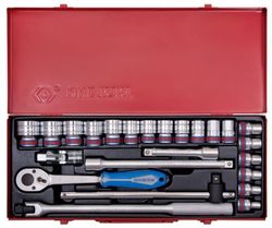 cumpără Set de unelte de mână King Tony 4526SR03 набор 1/2" торцевых головок дюймовые 6 гран.и принадлежностей, 24 пр. în Chișinău 