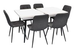 cumpără Set masă și scaune Evelin di Costacurta стол DT-433-3B + 6 стульев YTC-080B Dark grey în Chișinău 