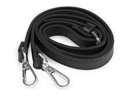 Handbag strap with hooks (nickel) / Black