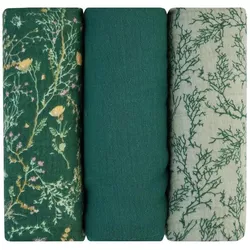 cumpără Accesoriu pentru înfășat Kikka Boo 31103010103 Pelinci de muselina Secret Garden Green, 75x75cm, 3buc în Chișinău 