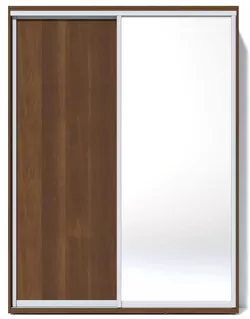 купить Шкаф Fabrik Home Купе 1600 (1 зеркало + 1 ДСП ) орех тёмный в Кишинёве 