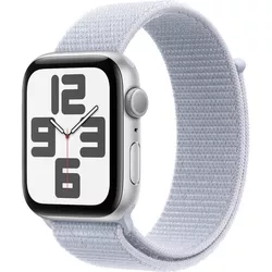 купить Смарт часы Apple Watch SE 2024 GPS 44mm Silver Aluminium Case with Blue Cloud Sport Loop MXET3 в Кишинёве 