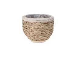 Кашпо плетеное с каймой D22cm, H18cm