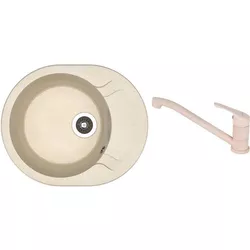 купить Мойка кухонная со смесителем Dr.Gans Berta 580 + SanDonna F 1066 bej в Кишинёве 