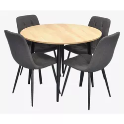 cumpără Set masă și scaune Evelin di Costacurta стол DT-402-2B + 4 стула YTC-080B Dark grey în Chișinău 