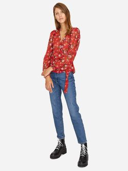 Блуза Stradivarius Красный с принтом 6056/194/100
