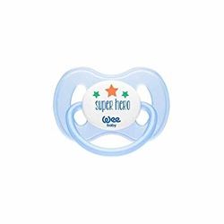 Пустышка силиконовая ортодонтическая Wee baby (0-6 мес) голубая