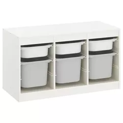 купить Короб для хранения Ikea Trofast 99x44x56 White/Grey в Кишинёве 