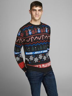 Трикотаж JACK&JONES Черный с принтом jack&jones 12163066