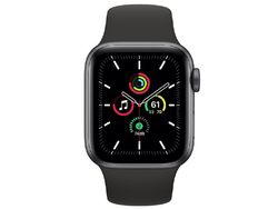 Apple Watch SE 40mm Space Gray Aluminum Case with Black Sport Band, MYDP2 GPS, Space Gray
