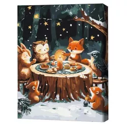 купить Картина по номерам BrushMe BS54211 40x50cm (în cutie) Ora ceaiului de iarnă в Кишинёве 