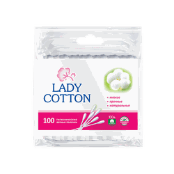 Beţişoare cu vată Lady Cotton, 100 buc.