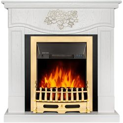 купить Камин электрический ArtFlame Auren & Galileo Gold, 950x930x270mm, Alb в Кишинёве 
