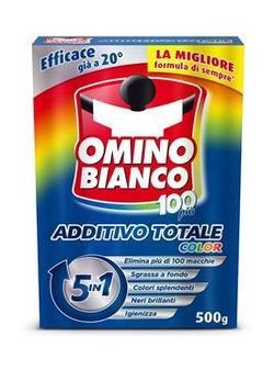 Пятновыводитель или средство для усиления порошка OMINO BIANCO 5in1 для цветный одежды, 450 г