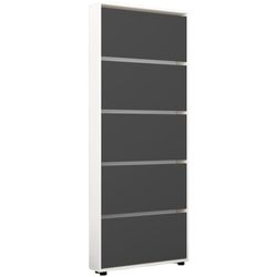 купить Полка для обуви Mobildor-Lux Leo Slim 100x16x203H cm White/Anthracite в Кишинёве 