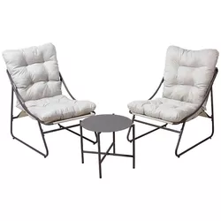 купить Садовая мебель ProGarden 57450 Set mobilier 5 unitati: masa, 2 fotolii, 2 saltele, gri в Кишинёве 