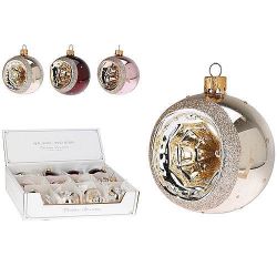 cumpără Decor de Crăciun și Anul Nou Promstore 36742 Glob "Segment oglinda" pentru brad de Craciun din sticla, 60mm în Chișinău 