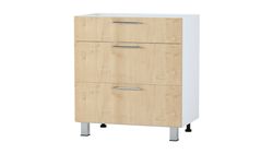 Kitchen lower cabinet with 3 boxes with shock absorber, 800 mm