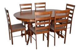 cumpără Set masă și scaune Evelin di Costacurta стол HV-33V Burnish Oak + 6 стульев Gloria Burnish oak/Ekea12 Dark Brown în Chișinău 