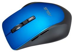 Wireless Mouse Asus WT425, Optical, 1000-1600 dpi, 6 buttons, Ergonomic, Silent, 1xAA, Blue