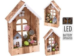 Suvenir de lemn LED "Casa-scena" 23X15X6cm, 2 modele