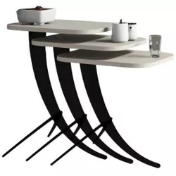 купить Журнальный столик Trendy Pion, Кремовый, вложенный столик (3 шт.) в Кишинёве 
