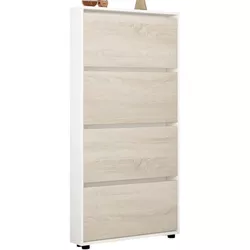 купить Полка для обуви Mobildor-Lux Leo Slim 90x16x164H cm White/Sonoma в Кишинёве 