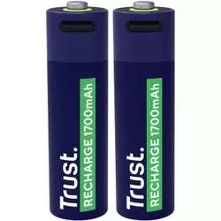 cumpără Acumulator Trust TR25584 USB-C Rechargeable Battery AA 1700 mAh, 2 Pack în Chișinău 