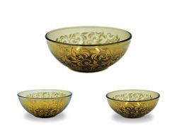 Салатница стеклянная 13cm GI Verso Design "Хохлома/Вензель"