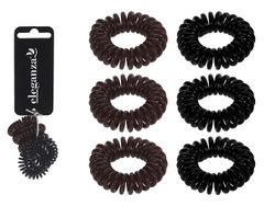 Набор резинок для волос Eleganza "Спираль" 6шт 3.3cm, пласт