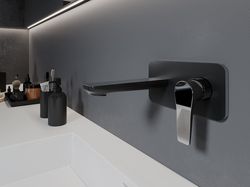 Смеситель FERRO ADORE Black BDR3PABLC (умывальник на стене)