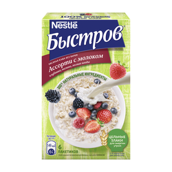 Каша овсяная Быстров Ассорти клубника, малина, ягоды, 240г