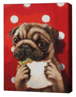 cumpără Tablou pe numere BrushMe DBS1208FC Mozaic cu diamante 40x50сm (fără cutie) Cățeluș fericit, Lucia Heffernan în Chișinău 