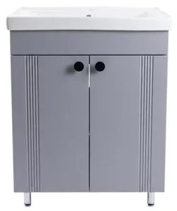 cumpără Dulap pentru lavoar Mashtab 12181 Palma (Sava) cu 2 uși 650x470x850 Gri mat în Chișinău 
