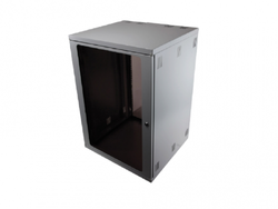 19" 24U Standard Floor Rack, SN-IRON 19" 24U-06-06-ДС-ПГ-2БГ, 600х600х1200/1235*, Glass Door, Black