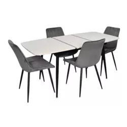 купить Комплект стол и стулья Evelin di Costacurta стол DT-532R B + 4 стула YTC-055B Blu-14 (Dark grey) в Кишинёве 