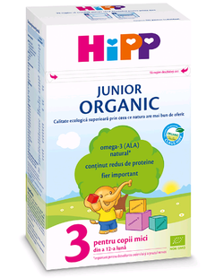 Hipp 3 Organic Junior formulă de lapte,12+luni, 500 g
