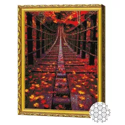 cumpără Tablou pe numere Art Gallery GA79755 Mozaic cu diamante 40x50cm Frunze rosii în Chișinău 