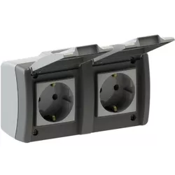 купить Розетка электрическая Mono Electric 2P с белой крышкой, IP54 Octans в Кишинёве 