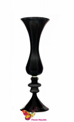 Vaza din sticla transparenta negru H 80; D 26 cm