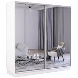 cumpără Dulap Mobildor-Lux Fox uși glisante din oglinzi (220x60x230H cm) Alb în Chișinău 