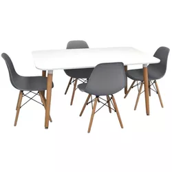 купить Комплект стол и стулья Evelin di Costacurta стол DT-405-1WO + 4 стула LC-021 Grey в Кишинёве 