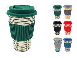 Термостакан EH 425ml, 13cm, бамбук, с силиконовой крышкой