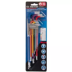 купить Набор ручных инструментов King Tony 20109MW шестигранники с шаром длинные, цветные 1,5-10мм, 9 пр. в Кишинёве 