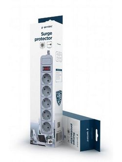 Surge  Protector Gembird SPG3-B-6C, 5 Sockets, 1.8m, up to 250V AC, 16 A, safety class IP20, Grey