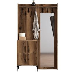 cumpără Mobilă pentru antreu Trendy Berlin BC, Nuc, 120x200x35cm (GTR001349) în Chișinău 