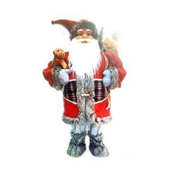 cumpără Decor de Crăciun și Anul Nou Promstore 20209 Дед Мороз в красно-серой шубе с медведем 80cm în Chișinău 