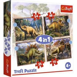 cumpără Puzzle Trefl R25E /19/20 (34383) 4  în 1 Dinozauri interesanți în Chișinău 