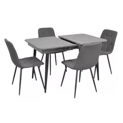 cumpără Set masă și scaune Evelin di Costacurta стол DT-431-3R B + 4 стула YTC-080B Dark grey în Chișinău 
