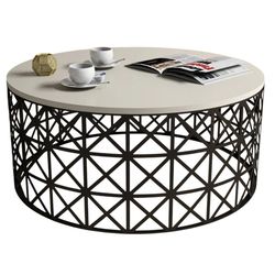 cumpără Măsuţă cafea Trendy Selin Metal Ferforje, Crem 90x38x90cm în Chișinău 